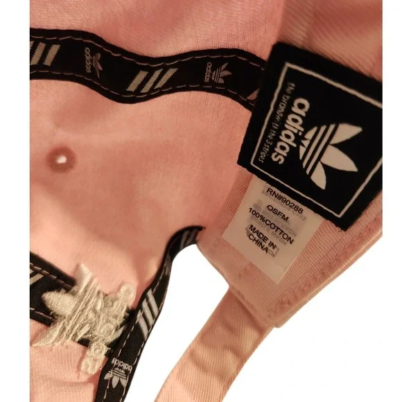 Adidas Originals Trefoil Pink Cotton Adjustable Hat Baseball Cap OSFM - Picture 6 of 6